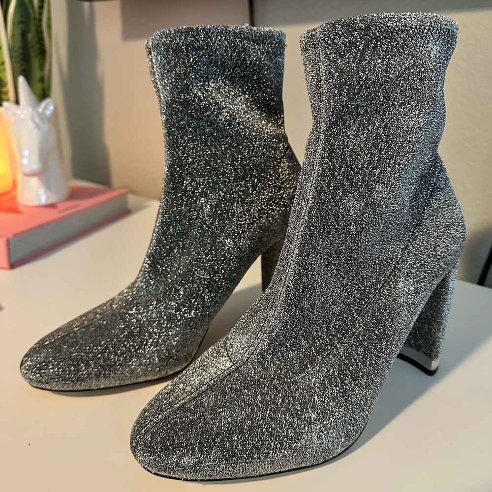 Michael Kors Silver Glitter Booties